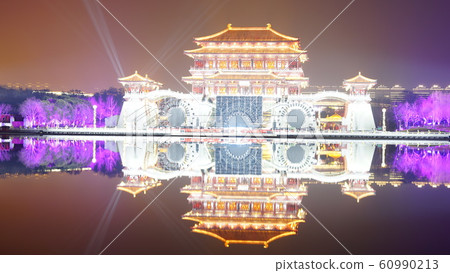 China Xian Big Wild Goose Pagoda Square Night View China Xian Big Wild Goose Pagoda Square Night View 60990213