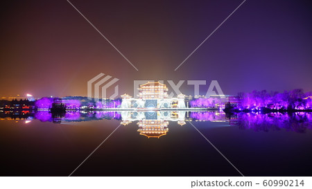 China Xian Big Wild Goose Pagoda Square Night View 60990214