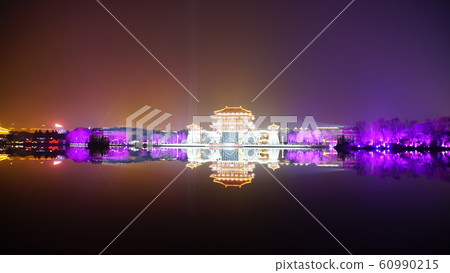 China Xian Big Wild Goose Pagoda Square Night View China Xian Big Wild Goose Pagoda Square Night View 60990215