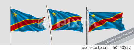 Set of Democratic Republic of the Congo waving... - Stock Illustration ...