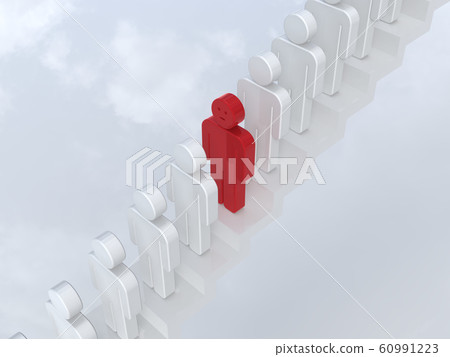 CG圖標圖線的人在樓梯上排隊等候 CG圖標圖線的人在樓梯上排隊等候 60991223