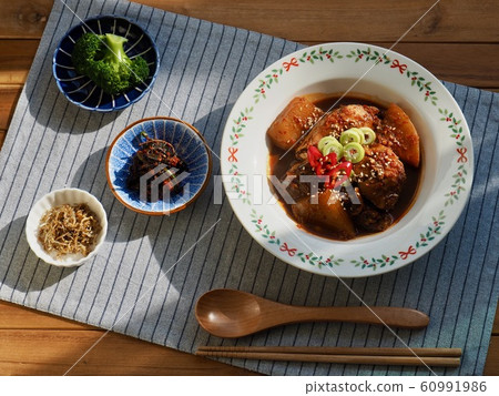 Korean food, braised fish in soy sauce 60991986