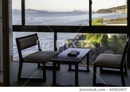 Japanese Ryokan日式房間榻榻米，山口Sa 60992607