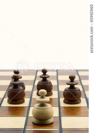 Underdog Concept: One White Pawn Standing Against Four Black Pawns 60992660