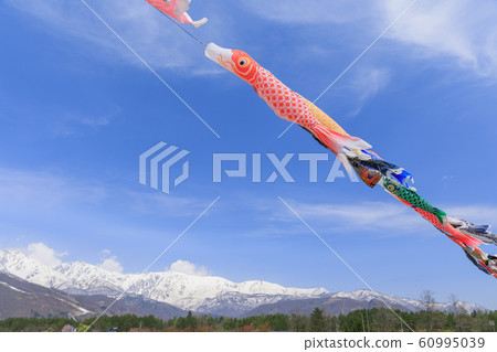 長野白馬山脈和鯉魚旗 長野白馬山脈和鯉魚旗 60995039
