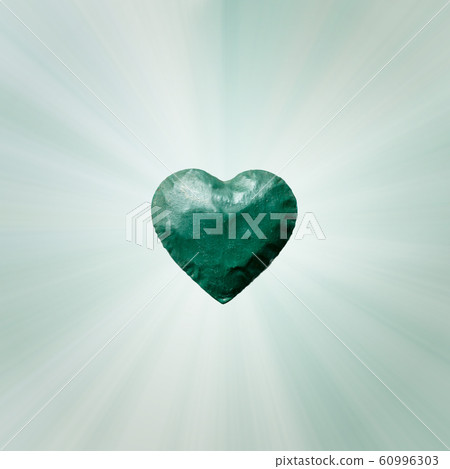 Light from the big green heart, green back and copy space 60996303