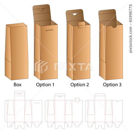 Box packaging die cut template design. 3d mock-up Box packaging die cut template design. 3d mock-up 60996778