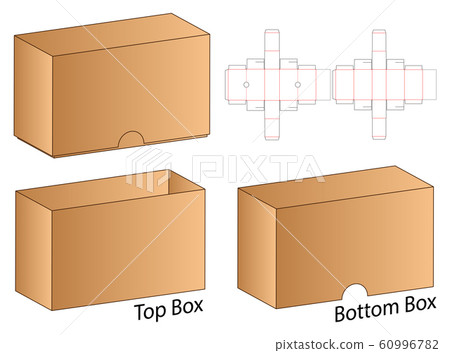 Box packaging die cut template design. 3d mock-up Box packaging die cut template design. 3d mock-up 60996782