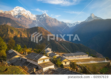 scenery of ghandruk village near pokhara in nepal 60997619