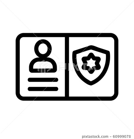 police ID icon vector. Isolated contour symbol illustration police ID icon vector. Isolated contour symbol illustration 60999078