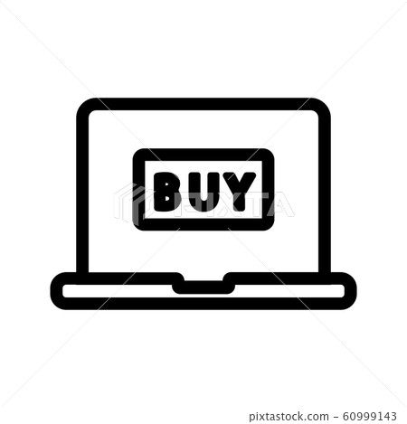 shopping on the internet icon vector. Isolated contour symbol illustration shopping on the internet icon vector. Isolated contour symbol illustration 60999143