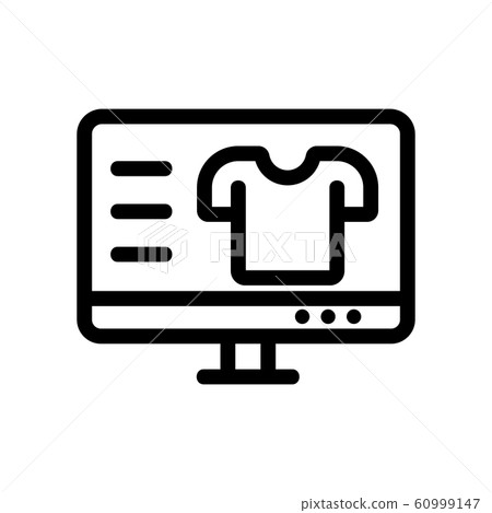 the description of the product on the Internet icon vector. Isolated contour symbol illustration the description of the product on the Internet icon vector. Isolated contour symbol illustration 60999147