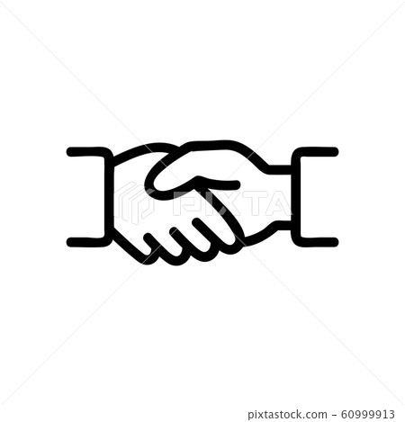 handshake icon vector. Isolated contour symbol illustration handshake icon vector. Isolated contour symbol illustration 60999913