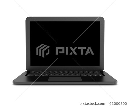Black Notebook Computer on White Background Black Notebook Computer on White Background 61000800