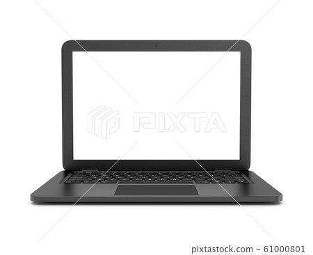 Black Laptop Computer on White Background Black Laptop Computer on White Background 61000801
