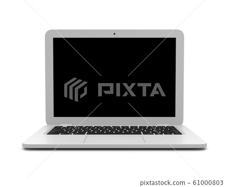 White Laptop Computer on White Background White Laptop Computer on White Background 61000803