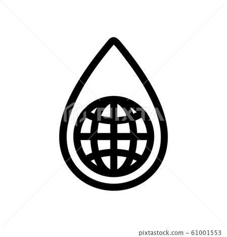 Water earth icon vector. Isolated contour symbol illustration 61001553
