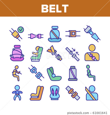 Belt Safety Equipment Collection Icons Set Vector Belt Safety Equipment Collection Icons Set Vector 61001641