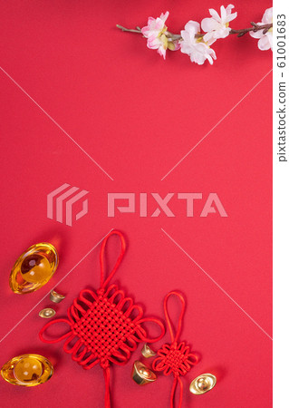 農曆新年 過年 春節 中國結 梅花 頂視圖 Chinese new year flat lay 農曆新年 過年 春節 中國結 梅花 頂視圖 Chinese new year flat lay 61001683