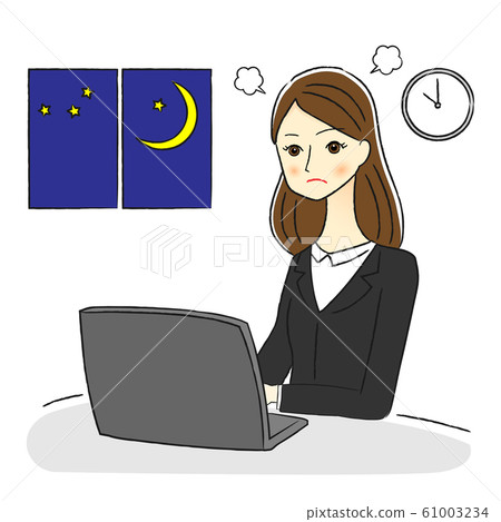 Business overtime fatigue - Stock Illustration [61003234] - PIXTA