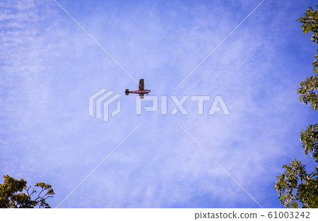 beautiful sailplane glider on blue sky summer day 61003242