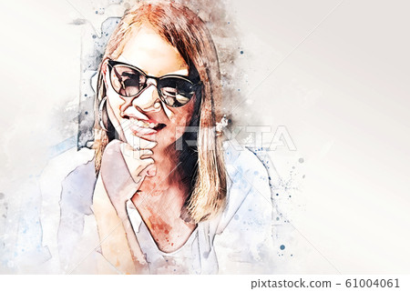 Abstract Colorful Beautiful Asia Women Face Stock Illustration 61004061 Pixta