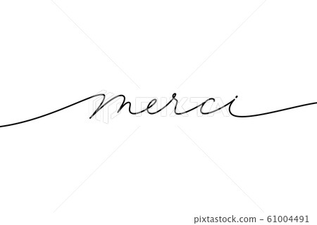 Merci hand drawn modern calligraphy phrase. Merci hand drawn modern calligraphy phrase. 61004491
