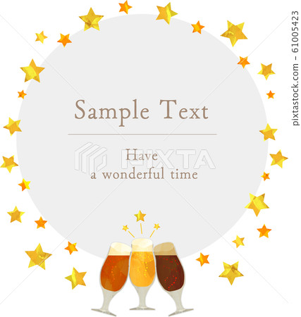 Frame_star_cheers_craft beer_dark beer_local beer_glass_vector_illustration_copy space 61005423