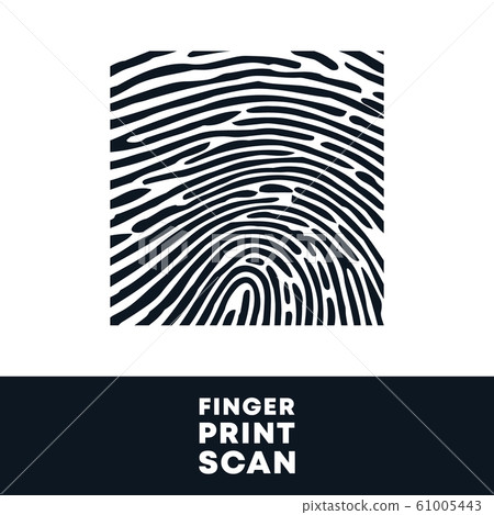 Fingerprint stamp. Finger print biometric scan 61005443