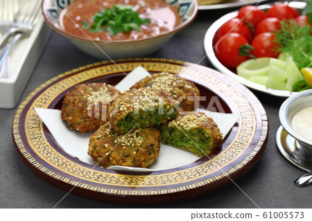 Egyptian food (Tameiah, Tahini, Aesh Fool) 61005573