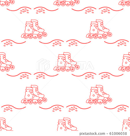 Vector seamless pattern Rollers Sport healthy 61006038