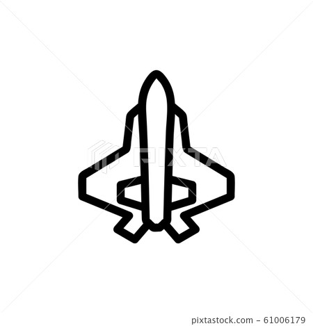 military aircraft icon vector. Isolated contour symbol illustration military aircraft icon vector. Isolated contour symbol illustration 61006179