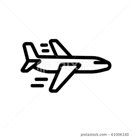 plane icon vector. Isolated contour symbol illustration plane icon vector. Isolated contour symbol illustration 61006180