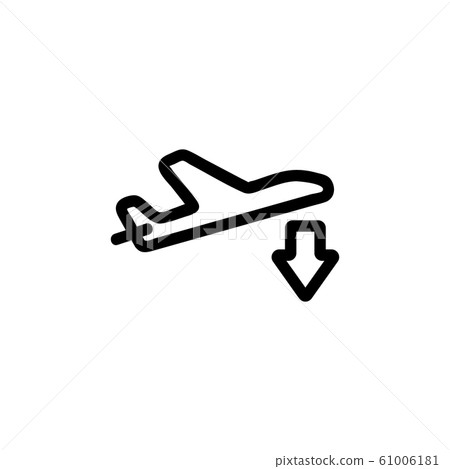 Landing the plane icon vector. Isolated contour symbol illustration 61006181