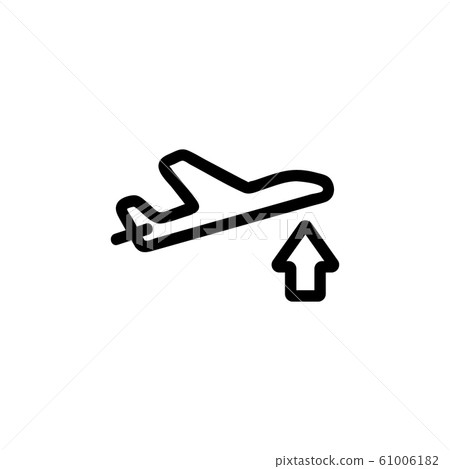 The take-off of the plane is an icon vector. Isolated contour symbol illustration 61006182