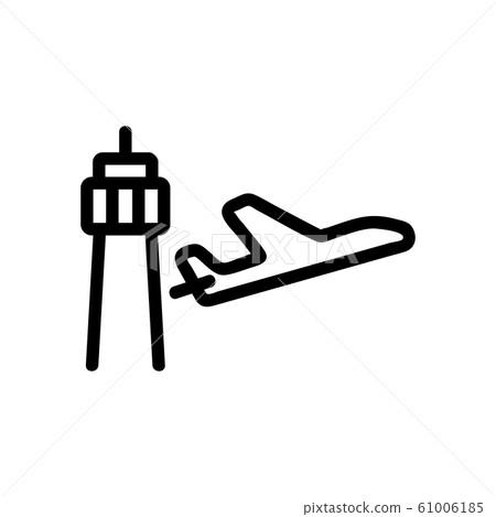 Plane and air radar icon vector. Isolated contour symbol illustration 61006185