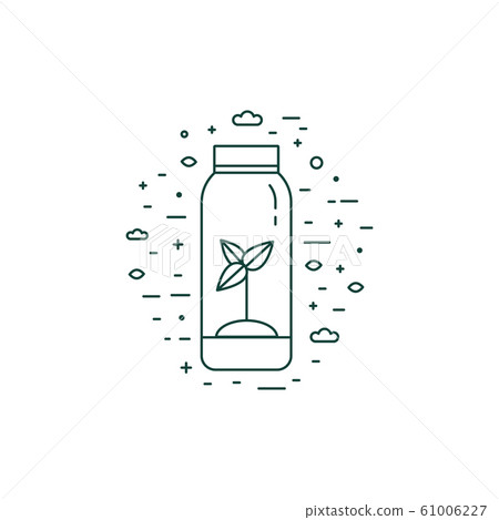 Sprout in Bottle Eco Icon in Line Art Sprout in Bottle Eco Icon in Line Art 61006227