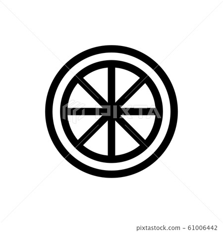 slice of orange icon vector. Isolated contour symbol illustration slice of orange icon vector. Isolated contour symbol illustration 61006442