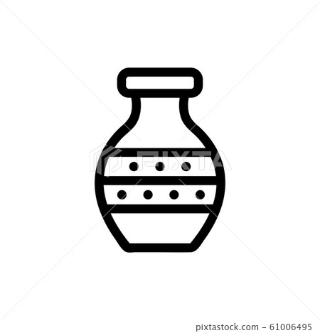 Decorative vase vector icon. Isolated contour symbol illustration Decorative vase vector icon. Isolated contour symbol illustration 61006495