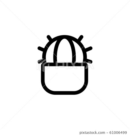 Homemade cactus icon vector. Isolated contour symbol illustration Homemade cactus icon vector. Isolated contour symbol illustration 61006499