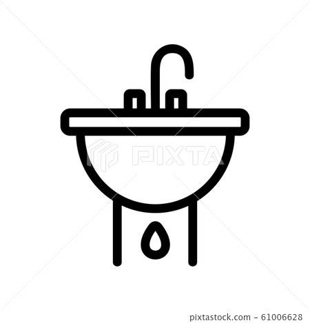 The sink is a vector icon. Isolated contour symbol illustration The sink is a vector icon. Isolated contour symbol illustration 61006628