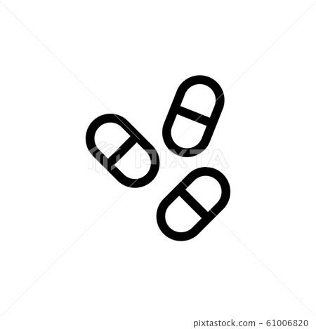 pill sleeping pill icon vector. Isolated contour symbol illustration 61006820
