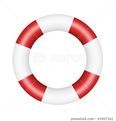 Realistic illustration of lifebuoy. Red and white 61007162