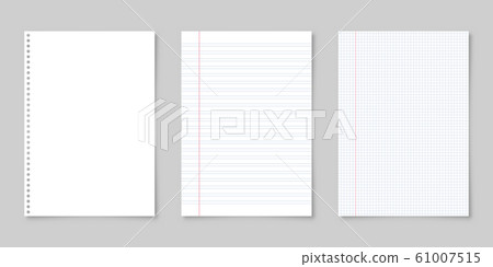 Realistic blank lined paper sheet with shadow...-插圖素材 [61007515] - PIXTA圖庫