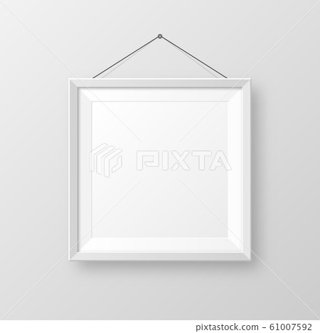Realistic hanging on a wall blank white picture... - Stock Illustration ...