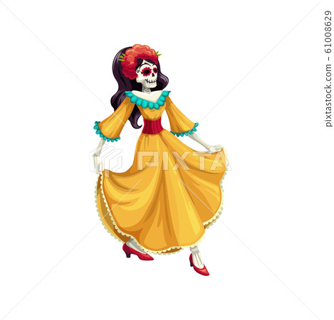 Mexican woman dancer on holiday at Day of Dead 61008629