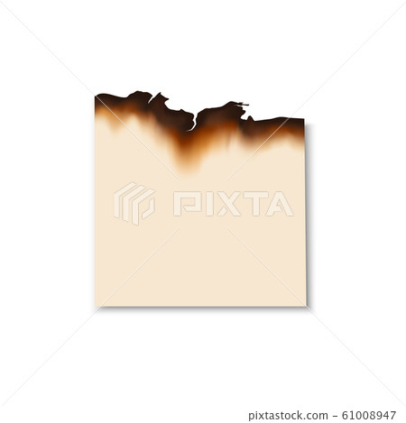 Piece of paper with burnt edges isolated page 61008947