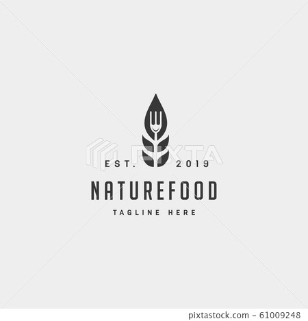 healthy food nature simple flat logo design vector 61009248
