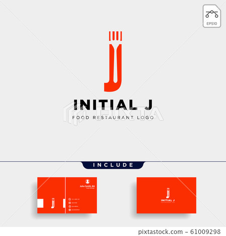 initial j food equipment simple logo template 61009298