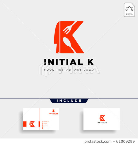 initial k food equipment simple logo template 61009299
